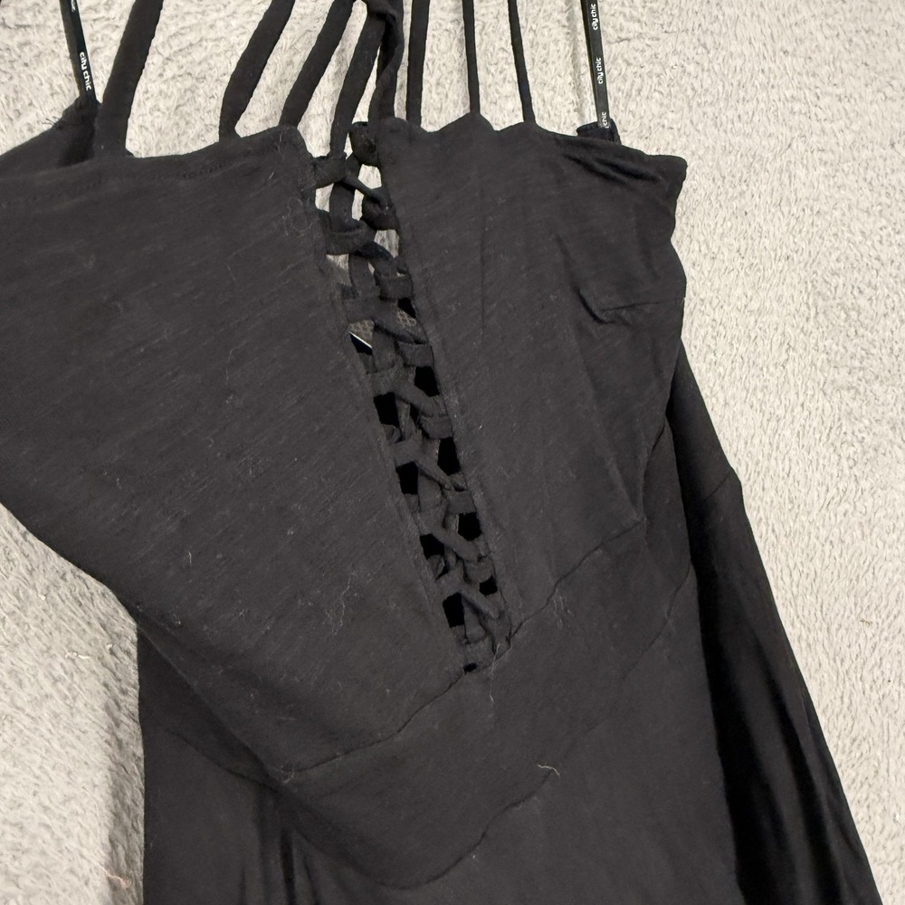 City Chic Dress Womens 16 Black Maxi Plait Detail Strappy Halter‎ Plus Asym Hem - Picture 14 of 16